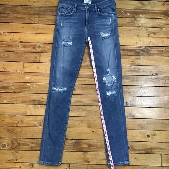 AGOLDE jeans premium denim high-rise ripped skinny stretch 26 distressed blue - Picture 10 of 15